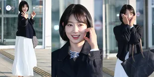 10 Potret Park Shin Hye Berangkat ke Hong Kong, Pesona Mama Cantik Bikin Terpana - Akui Sempat Gugup Difotoin di Bandara