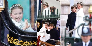 10 Potret Princess Charlotte di Acara Penobatan Raja Charles, Cantik Pakai Jubah Putih Sambil Momong Louis