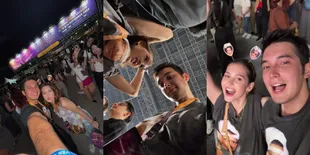 10 Potret Sandrinna Michelle Nonton Konser Bruno Mars Bareng Junior Roberts, Gemas Pakai Kaus Couple