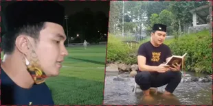 12 Foto Aldi Taher Ngaji di Berbagai Lokasi yang Antimainstream, Mulai dari Sungai Hingga Lapangan Bola