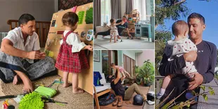 14 Foto Ganteng Hot Daddy Hamish Daud Saat Asuh Baby Zalina, Gendong Manja - Workout Macho