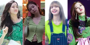 14 Foto Para Member BLACKPINK Sama-Sama Pakai Outfit Warna Hijau Namun dengan Gaya Berbeda!