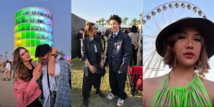 15 Potret OOTD Seleb Tanah Air Saat Nonton Coachella, Najwa Shihab Matching Sama Rich Brian - Luna Maya dan BCL Hiasi Wajah Pakai Rhinestone