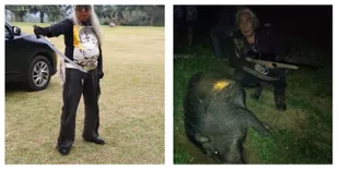 5 Foto Ini Bukti Gideon Tengker Ayah Nagita Slavina Emang Nyentrik Banget, Mulai Lempar Kapak Hingga Berburu Babi