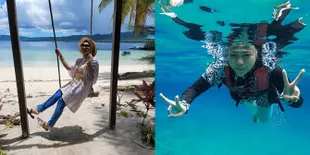 6 Potret Liburan Selfi LIDA ke Kalimantan Timur, Asyik Naik Ayunan di Tepi Pantai - Jajal Berenang di Danau Malah Mirip Putri Duyung
