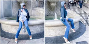 6 Potret Penampilan Kasual Syahrini Pakai Celana Jeans di Los Angeles - Kaki Makin Ramping 