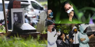 6 Potret Suasana Pemakaman Rina Gunawan, Diwarnai Isak Tangis Para Pelayat - Petugas Pakai APD dan Disemprot Desinfektan