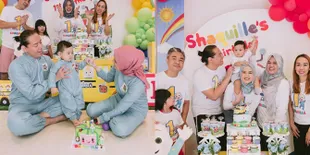 6 Potret Ulang Tahun ke-1 Shaquille Anak Cut Meyriska dan Roger Danuarta, Ucapan dari Sheila Marcia Jadi Sorotan - Meriah Bertema Cocomelon