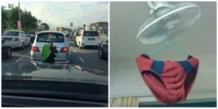 7 Foto Orang Jemur Baju di Tempat yang Nggak Lazim, Malu-Maluin Nih!