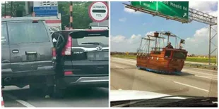7 Potret Absurd Orang-Orang Saat Lagi di Tol, Ada yang Bahaya Banget Nih!