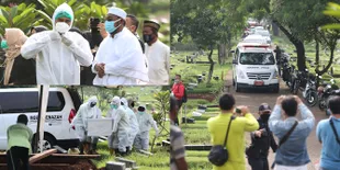 7 Potret Detik-Detik Pemakaman Rina Gunawan, Diiringi Tangis Pilu Para Sahabat - Teddy Syah Turun Tangan Pakai APD