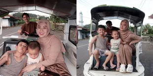 7 Potret Dinda Hauw Pulang Kampung, Asyik Jalan-Jalan Naik Bentor bersama Anak-Anak - Rey Mbayang Jadi 'Kang Becak'-nya