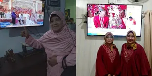 7 Potret Gaya Emak-emak Kondangan Online di Pernikahan Lesti - Rizky Billar, Rela Dandan dan Pakai Kebaya Meski di Rumah