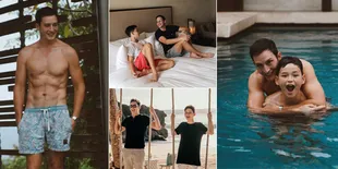 7 Potret Hot Daddy Mike Lewis Saat Momong Anak, Pamer Chocolate Abs - Wajah Tampan Bule Banget