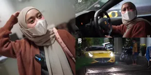 7 Potret Lesti Pertama Kali Naik Mobil Ferrari Rizky Billar, Bingung Cara Nyalakan AC - Berakhir Romantis Saling Tatap di Jendela