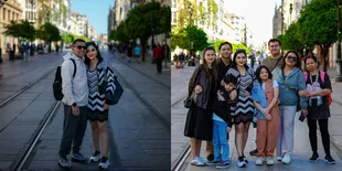 7 Potret Liburan Ashanty bersama Calon Besan di Spanyol, Penampilannya Bak Anak Muda Kekinian - Kenakan Sneakers dan Mini Dress