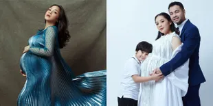 7 Potret Maternity Shot Nagita Slavina, Bumil Cantik Pakai Gaun Biru Bak Bidadari - Setelan Branded Gak Ketinggalan