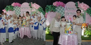 7 Potret Ulang Tahun Ameena Bareng Kakak Adik Panti Asuhan, Atta Halilintar dan Aurel Berbagi & Adakan Pengajian
