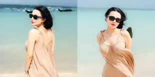 7 Potret Wika Salim Main-Main di Pantai, Cantik Kena Hembusan Angin