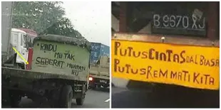 7 Tulisan Gombal di Bak Truk Ini Bukannya Romantis Malah Kocak Abis!
