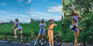 8 Foto Detik-Detik Anya Geraldine Nyungsep Jatuh dari Sepeda, Langsung Bikin Namanya Trending