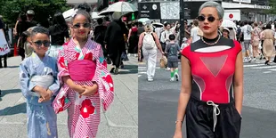 8 Foto Gemas Anak-Anak Kimmy Jayanti Pakai Kimono Saat Liburan ke Jepang