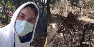 8 Potret Angin Puting Beliung di Rumah Baim Wong, Parah Banyak Pohon Besar yang Tumbang