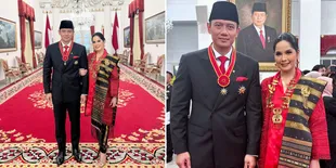 8 Potret Annisa Pohan Saat Temani AHY yang Dapat Anugerah Bintang Mahaputra Nararya, Cantik dengan Kebaya Merah & Kain Ulos