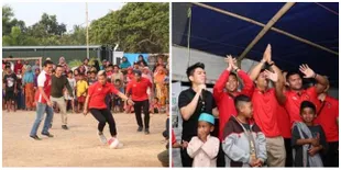 8 Potret Atlet Asian Games Datangi Lombok & Hibur Korban Bencana