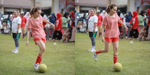 8 Potret Ayu Ting Ting Ikut Lomba Main Bola di Kampung, Heboh Sendiri Tapi Tetap Cantik