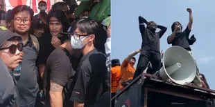 8 Potret Bintang Emon Sampaikan Orasi Menggelegar, Bakar Semangat Pendemo di Depan Gedung DPR