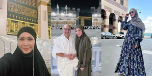 8 Potret Bunda Maia Estianty yang Cantik Berhijab Selama Ibadah Umrah