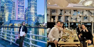 8 Potret Gaya Unik Syahrini di Singapura, Padukan Celana Cargo dan Tas Mewah - Double Date Seru