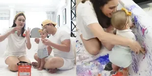 8 Potret Keseruan Shandy Aulia Perang Cat Bareng Claire, Mulut Putrinya Sampai Cemot