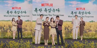 8 Potret Konferensi Pers Drama Baru Netflix 'WHEN LIFE GIVES YOU TANGERINES', IU - Park Bo Gum Pamer Chemistry