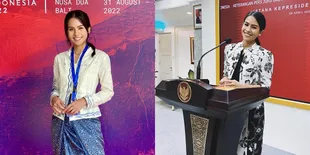 8 Potret Maudy Ayunda yang Cantik Kenakan Kebaya Saat Jadi Jubir di KTT G20, Netizen: G20 Ngundang Bidadari Juga?