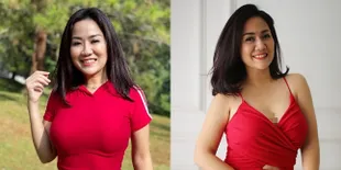8 Potret Tante Ernie Pakai Busana Merah Menantang dan Serba Ketat, Bikin Netizen Gemas Hingga Salah Fokus