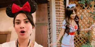 8 Potret Vanessa Angel Meriahkan Halloween di Tokyo, Jadi Minnie Mouse - Suster Seksi