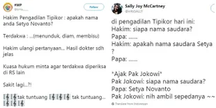 8 Reaksi Netizen Saat SetNov Sakit Saat Sidang, Ada Yang Geram