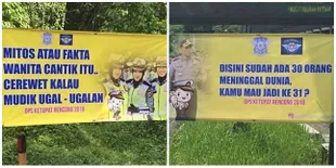 8 Spanduk Himbauan Pemudik Ini Kocak Banget, Bikin Mudik Aman