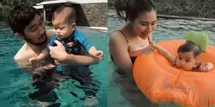 9 Momen Si Kembar Zayn dan Zunaira Pertama Kali Berenang, Sampai Menggigil Kedinginan