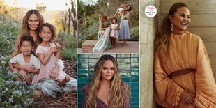 9 Potret Chrissy Teigen Jalani Photoshoot Bareng Dua Anaknya, Miles dan Luna Nggemesin Banget!