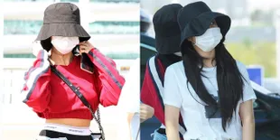 9 Potret Fashion Airport MAMAMOO ke Jakarta, Gaya Kasual Pakai Topi & Masker
