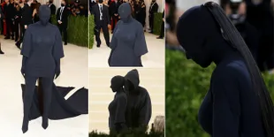 9 Potret Kim Kardashian dengan Kostum Hitam di Met Gala, Dibilang Mirip Dementor Sampai Khodam-nya Kendall Jenner