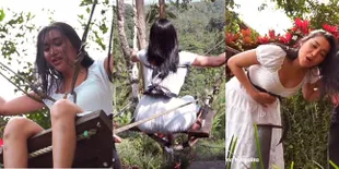 9 Potret Lucinta Luna Naik Ayunan Raksasa, Teriak Histeris Sampai Suara Ngebas - Netizen Khawatirkan Kandungan