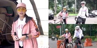 9 Potret Mayangsari Perdana Main Sepeda, Tetap Dikawal Bodyguard - Penampilan Modis Serba Pink Curi Perhatian