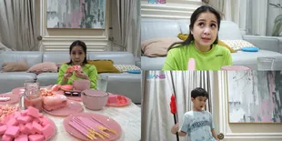 9 Potret Nagita Slavina Mukbang Makanan Serba Pink, Banyak Makan Manis Sampai Eneg dan Mual - Rafathar Belum Pernah Makan Gulali
