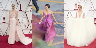 9 Potret Seleb Hollywood Dengan Busana Terbaik di Oscar 2021, Zendeya Kenakan Gaun Panjang Tanpa Tali - Maria Bakalova Cantik Bak Cinderella