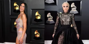 9 Potret Selebritis Melenggang Cantik di Atas Red Carpet Grammy Awards 2021, Dua Lipa Jadi Sorotan