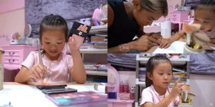 9 Potret Thalia Anak Ruben Onsu Dandan Sendiri, Bak MUA Professional - Dibantu Betrand Peto Malah Berujung Bete